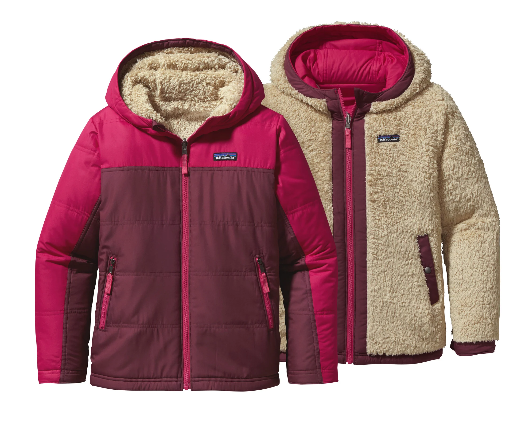 Girls' Reversible Fuzzy Puff Hoody
