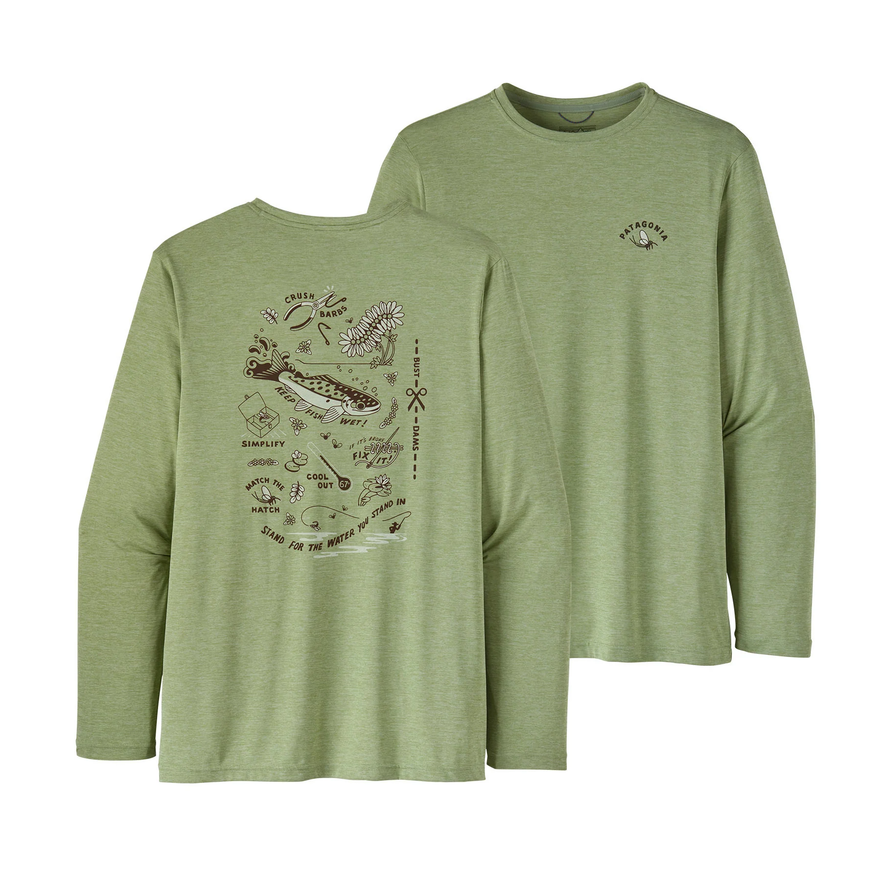 Men's Long-Sleeved Capilene® Cool Daily Fish Graphic Shirt