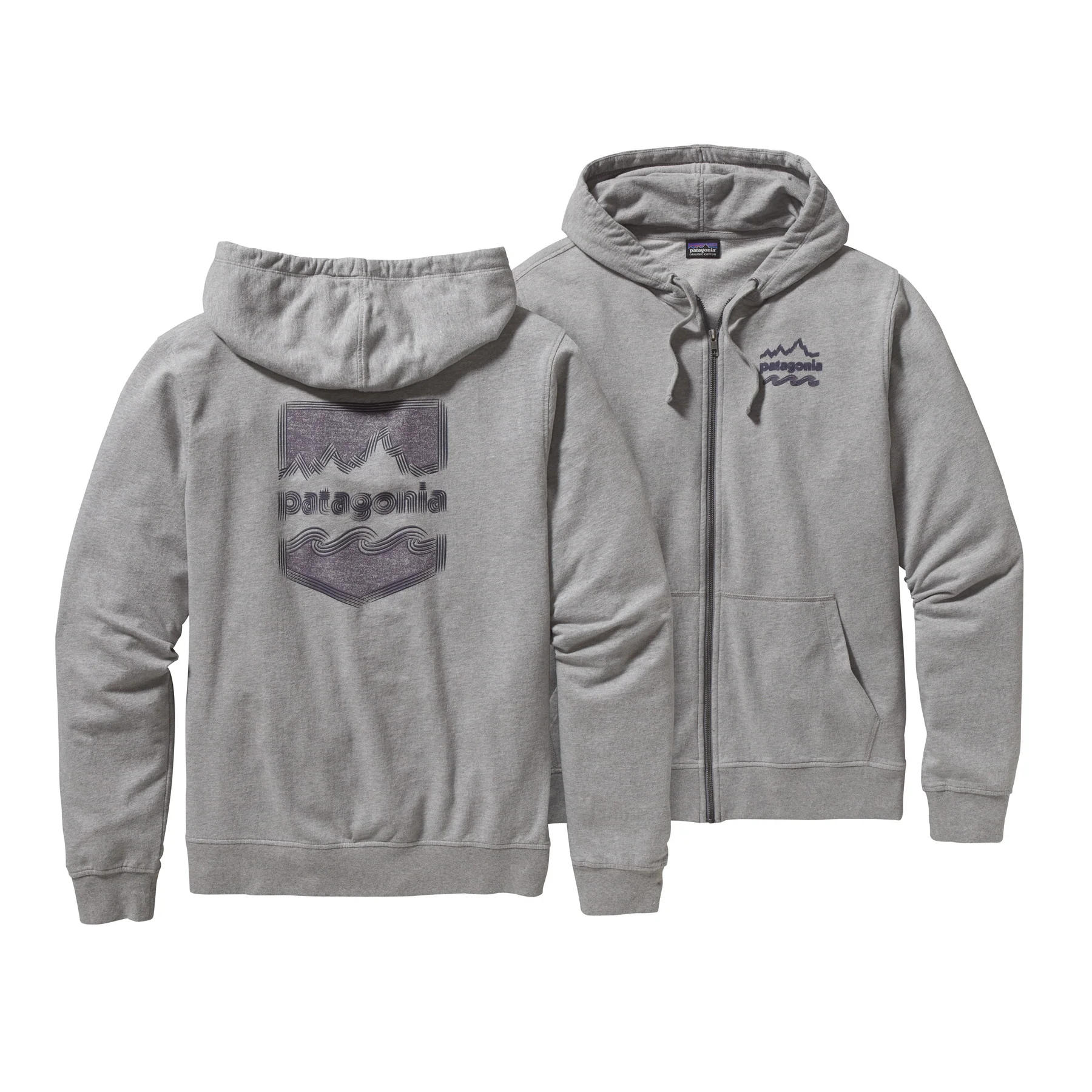 M's Patagonia® Brushed Badge Lightweight Hooded Full-Zip Sweatshirt