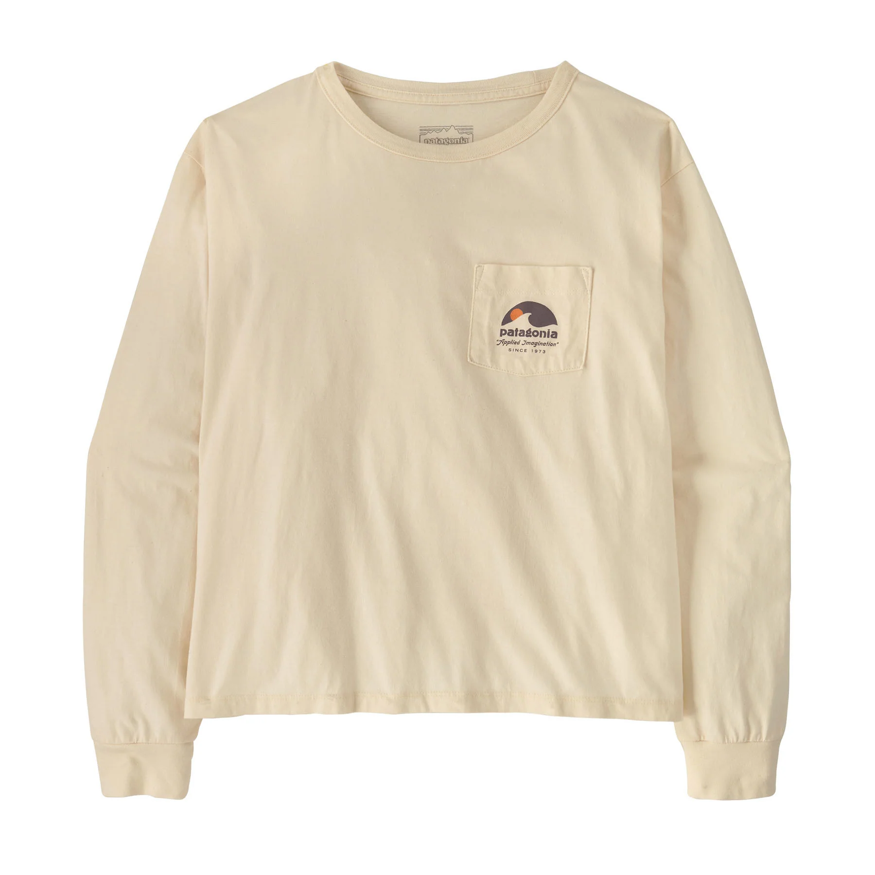 Women's Long-Sleeved Applied Imagination Easy-Cut Organic Pocket T-Shirt